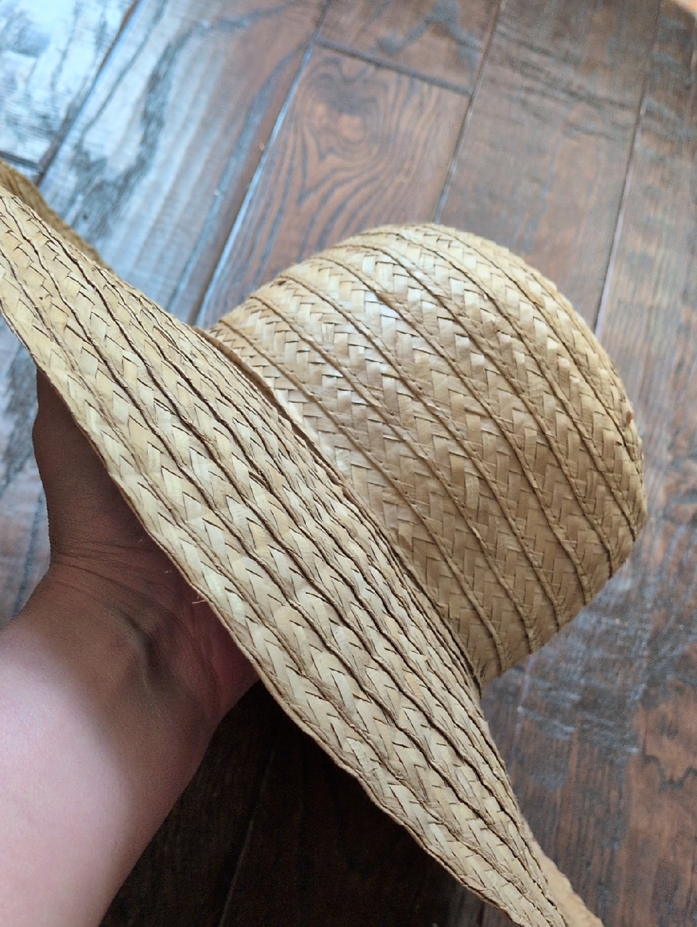 J. CREW I Vintage Woven Straw Wide Brim Sun Hat - Picture 5 of 10